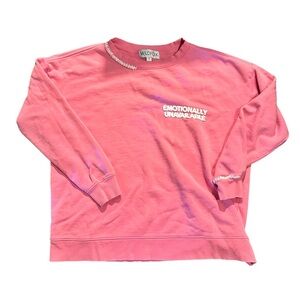 Wildfox Bubblegum Pink Oversized Sweatshirt Size Small